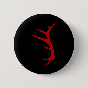 Macaron Rond 5 Cm Abri de chasse de bois de cerf éléphant mâle 
