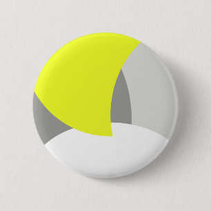 Macaron Rond 5 Cm Abstract Art Yellow Grey White