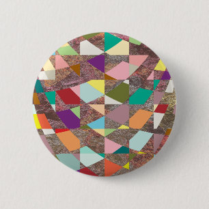 Macaron Rond 5 Cm Abstract Colors Glitter