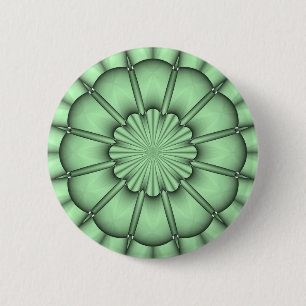 Macaron Rond 5 Cm Abstract Flower in Pale Green