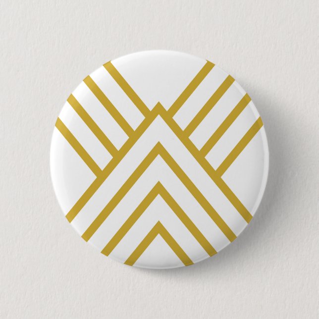 Macaron Rond 5 Cm Abstract geometrical, white and gold (Devant)