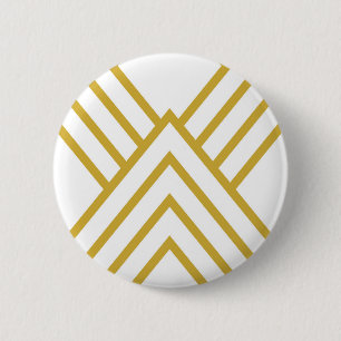 Macaron Rond 5 Cm Abstract geometrical, white and gold