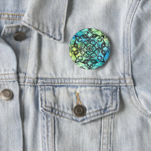 Macaron Rond 5 Cm Abstract Mandala Button