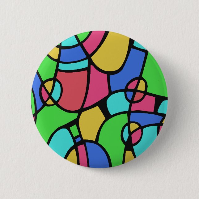 Macaron Rond 5 Cm Abstrait 02 (Devant)