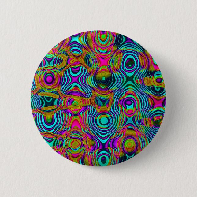 Macaron Rond 5 Cm Abstrait fractal 19111a (Devant)