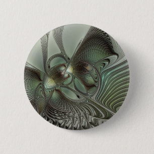 Macaron Rond 5 Cm Abstrait Olive Sage Green Grey Fractal Art Imagina
