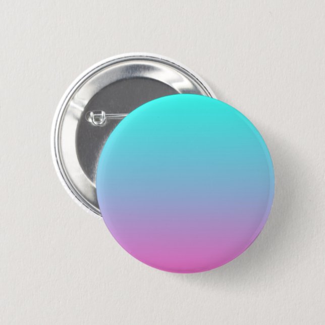 Macaron Rond 5 Cm abstrait rose cinglé bleu turquoise ombre (Devant & derrière)