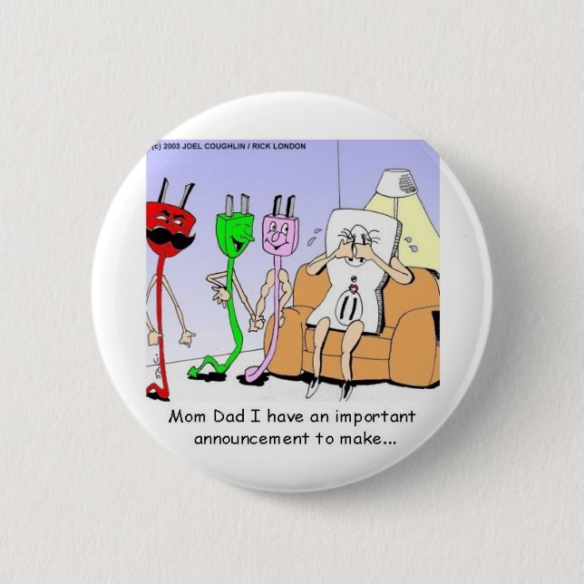 Macaron Rond 5 Cm AC/DC câblage drôle relation gai/lesbienne cadeaux (Devant)