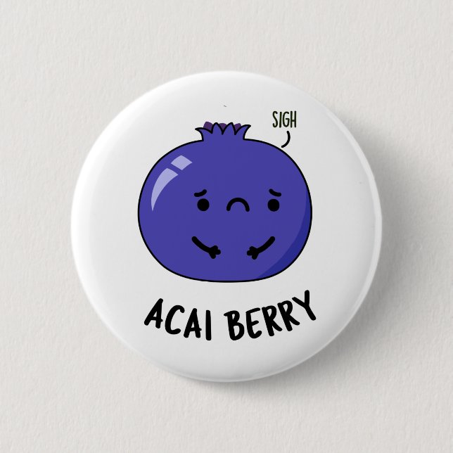 Macaron Rond 5 Cm Acai Berry Funny Fruit Pun (Devant)