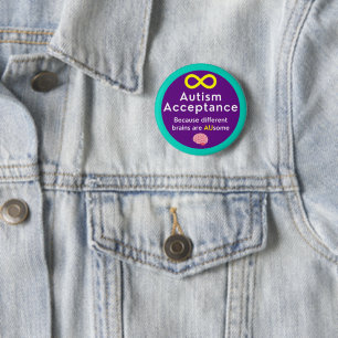 Macaron Rond 5 Cm Acceptation de l'autisme