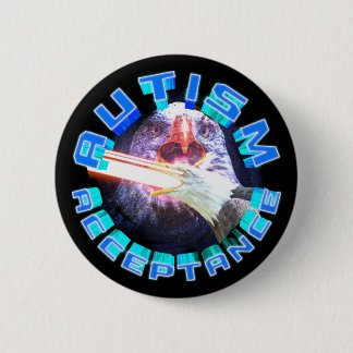 Macaron Rond 5 Cm Acceptation de l'autisme Laser Space Eagle Maxing 