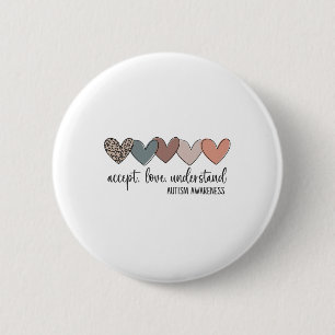 Macaron Rond 5 Cm Accepter l'amour comprendre la Sensibilisation sur