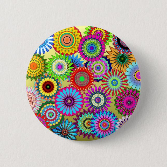 Macaron Rond 5 Cm Accessoire d'impression de tendance psychadelique (Devant)