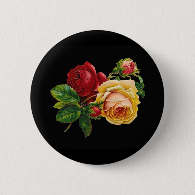 Macaron Rond 5 Cm Accessoires d'impression rose - noir, rouge, art v (Devant)
