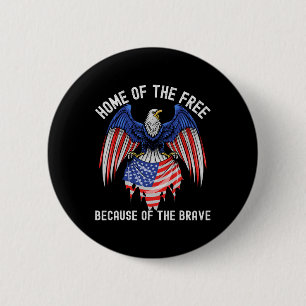 Macaron Rond 5 Cm Accueil De La Liberté À Cause Du Brave Aigle Usa F