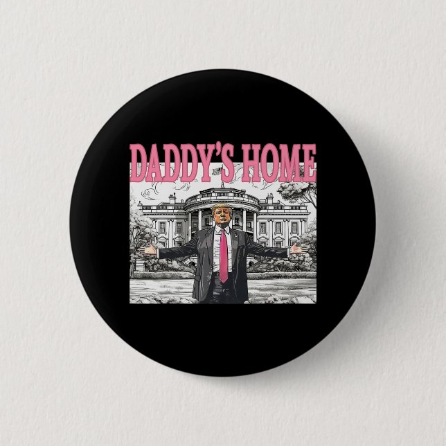 Macaron Rond 5 Cm Accueil de papa Chemise Trump Femmes Hommes Enfant (Devant)