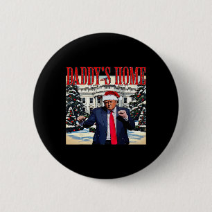 Macaron Rond 5 Cm Accueil de papa Edition Noël Maison Blanche Trump