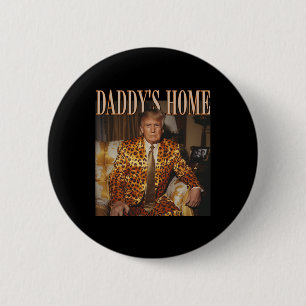 Macaron Rond 5 Cm Accueil de papa Trump Trump 2024 Leopard drôle