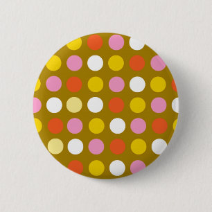 Macaron Rond 5 Cm Accueil et entreprise, pois de couleur vive.