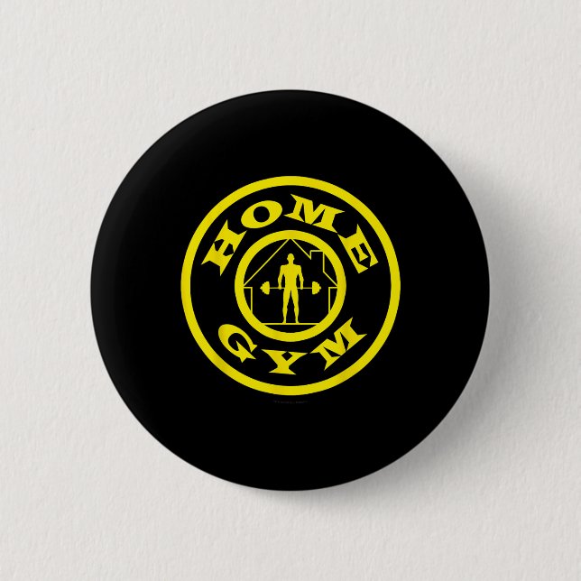 Macaron Rond 5 Cm Accueil Gym Gold Bodybuilding Fitness d'haltérophi (Devant)