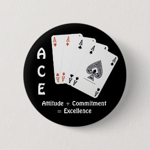 Macaron Rond 5 Cm ACE Attitude + Engagement = Excellence
