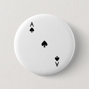 Macaron Rond 5 Cm Ace De Pique Costume Royal Flush Halloween Jouer