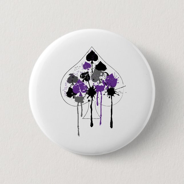 Macaron Rond 5 Cm Ace des pique Aromantic AsexuPride (Devant)