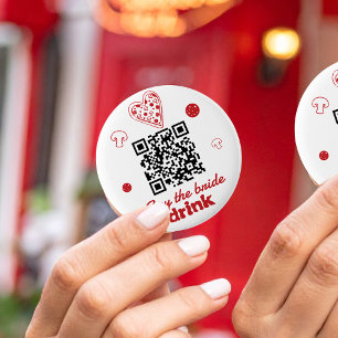 Macaron Rond 5 Cm Acheter la Mariée boire un verre Pizza Bachelorett