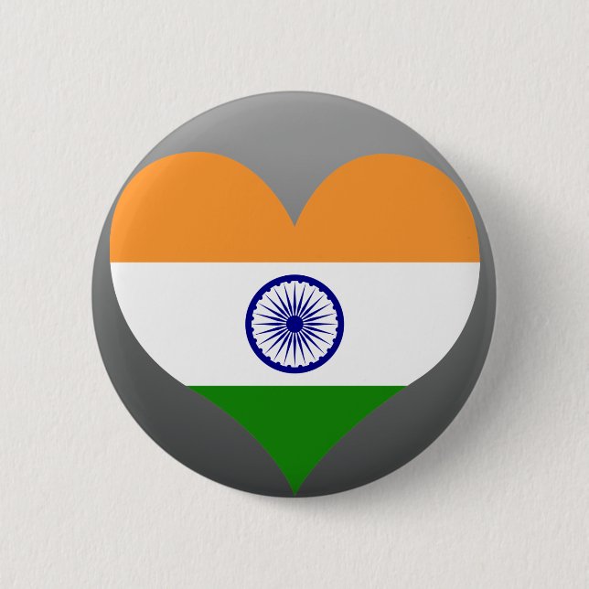 Macaron Rond 5 Cm Achetez le drapeau de l'Inde (Devant)