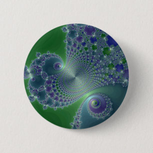 Macaron Rond 5 Cm Acier bleu - bouton de fractale