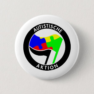 Macaron Rond 5 Cm Action autiste d'Autistische Aktion