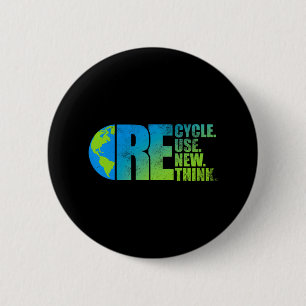 Macaron Rond 5 Cm Activisme de l'environnement Recycler Réutiliser R