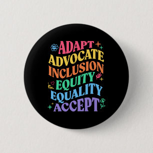 Macaron Rond 5 Cm Adapter Partisan Inclusion Équité Égalité Autisme
