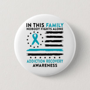 Macaron Rond 5 Cm Addiction Recovery Awareness Month Ribbon