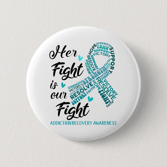 Macaron Rond 5 Cm Addiction Recovery Awareness Month Ribbon (Devant)