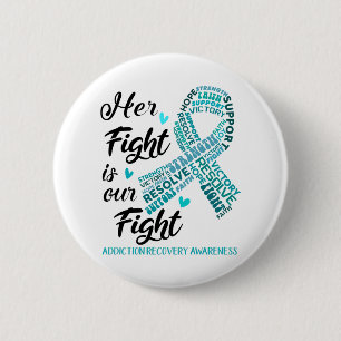 Macaron Rond 5 Cm Addiction Recovery Awareness Month Ribbon
