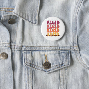 Macaron Rond 5 Cm Adhd Est génial Amusant Neurodivergent Sensibilisa