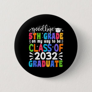 Macaron Rond 5 Cm Adieu 5e grade Cl De 2032 Diplômé 5e grade