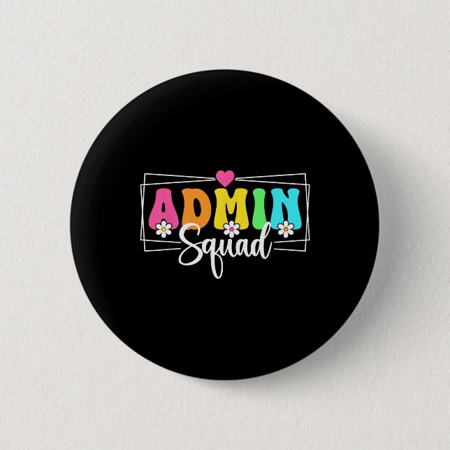 Macaron Rond 5 Cm Admin Squad School Istant Principal Back To School (Devant)
