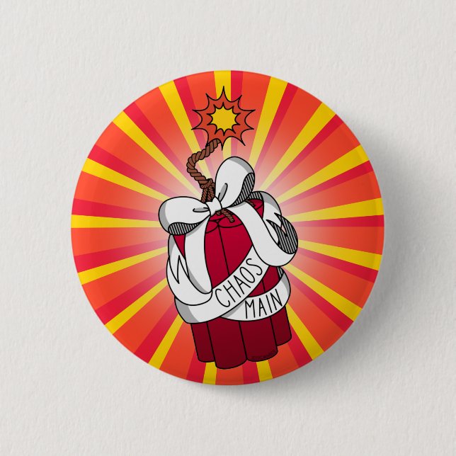 Macaron Rond 5 Cm Ado Boy Chaos Main Gamer Red Cartoon Dynamite (Devant)