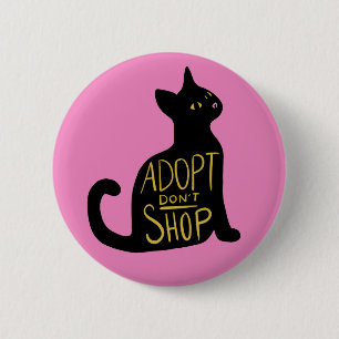 Macaron Rond 5 Cm Adopter Ne pas acheter Secourt de chat Feral