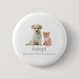 Macaron Rond 5 Cm adoptez un animal familier