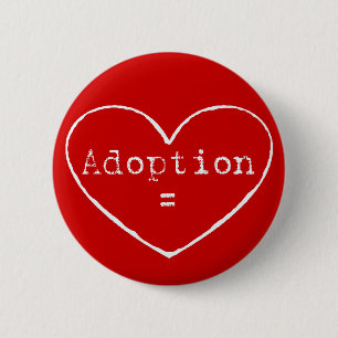 Macaron Rond 5 Cm Adoption = amour en blanc
