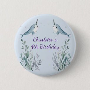 Macaron Rond 5 Cm Adorable Baleine Narval Gros Poisson Marin Sans Co