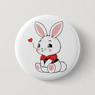 Macaron Rond 5 Cm Adorable lapin mignon