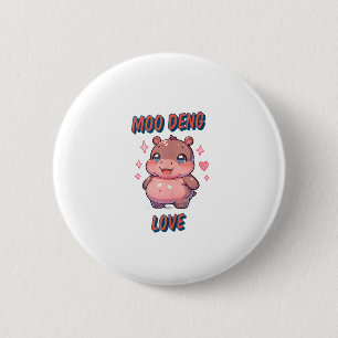 Macaron Rond 5 Cm adorable Moo Deng bébé gros hippopotamus Tank T