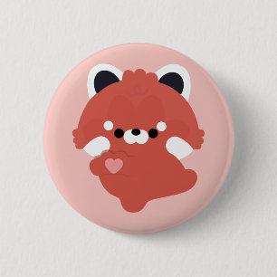 Macaron Rond 5 Cm Adorable Panda Roux d'Amour