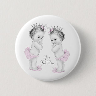 Macaron Rond 5 Cm Adorable rose Princesse Twin Baby Girl Button
