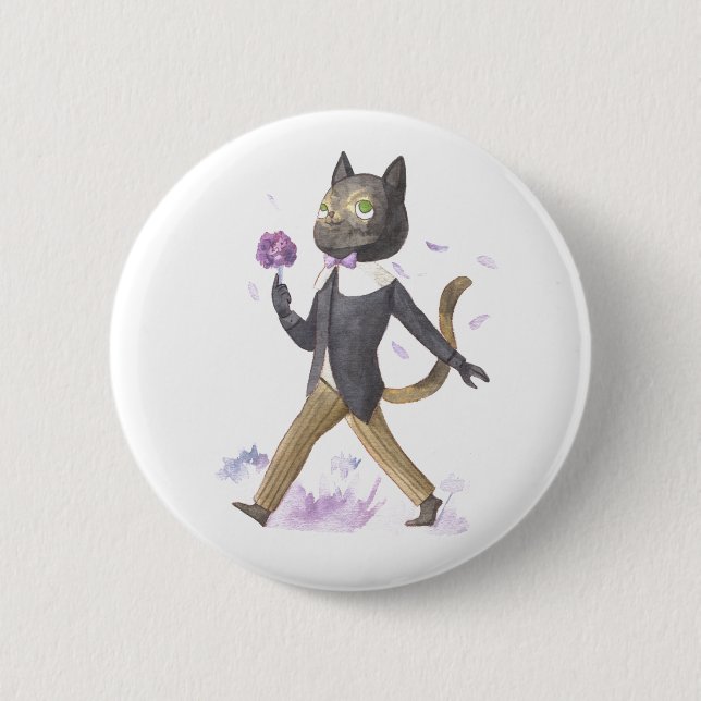 Macaron Rond 5 Cm Adorable Stardust le bouton de chat (Devant)
