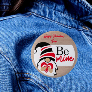 Macaron Rond 5 Cm Affection de coeur : Bouton Joyeux Saint Valentin